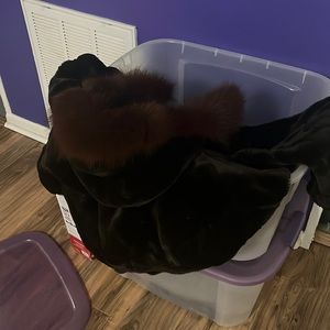 Faux fur Neumann marcus coat brown